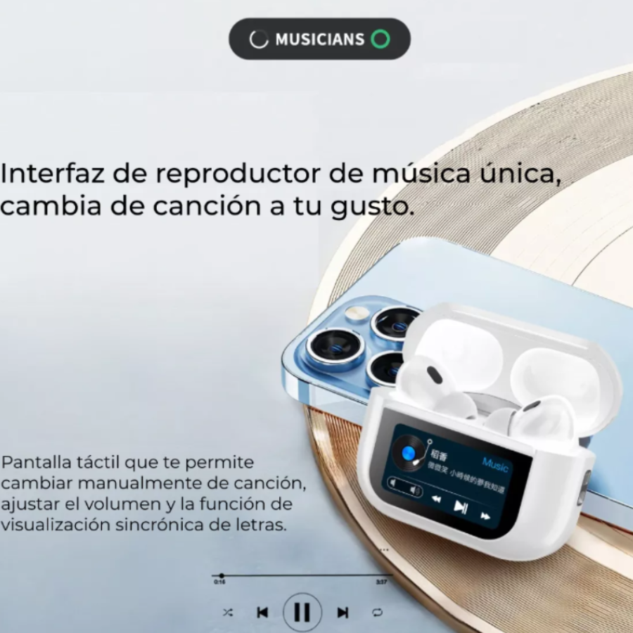 Audifonos Bluetooth Con Pantalla Touch